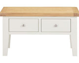 WINDSOR 2 DRAWER COFFEE TABLE - IVORY/OAK