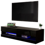Graze LED 120cm Wall TV Unit-Black