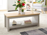 Lachlan Coffee Table With Shelf-Grey