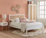 Catalina 1 Drawer Rattan Bedside- White
