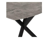 ATHENS RECT & AVERY DINING SET (X4 CHAIRS) - CONCRETE/SAPPHIRE BLUE VELVET
