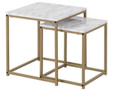 DALLAS NEST OF 2 TABLES - MARBLE/GOLD EFFECT