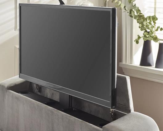 Clara Side Lift Ottoman TV Bed Light Grey - King