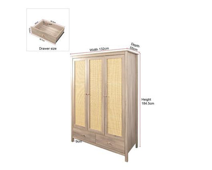 Willow 3 Door 2 Drawer Wardrobe