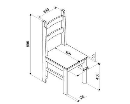 Corona Solid pine chairs grey (pair)