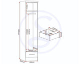 NEVADA 1 DOOR 1 DRAWER WARDROBE - SONOMA OAK EFFECT