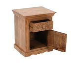 Athena Mango Wood Bedside Table With Storage