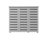 Tall 3 Door Shoe Cabinet-Grey