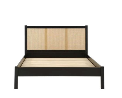 Croxley Double Rattan Bed - Black