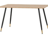 HAMILTON & LUKAS MEDIUM DINING SET (X4 CHAIRS) - MEDIUM OAK EFFECT/SAPPHIRE BLUE VELVET