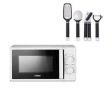 Tower Manual 700W 20L Microwave White with Free Precision 4 Piece Gadget Set