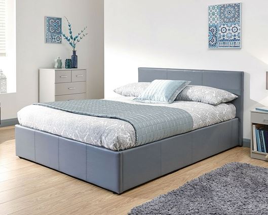 Serena Double Side Lift Ottoman Bed - Grey