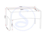 Willow 4Pc Garden Set - Grey Rattan/Grey Fabric/Clear Glass