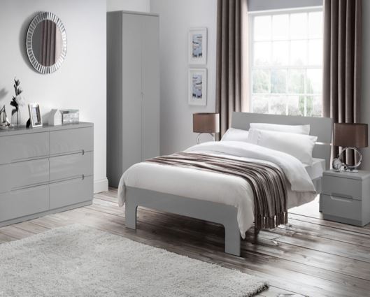 Empire 2 Drawer Bedside - Grey