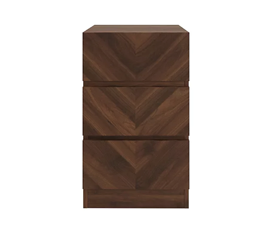 Ciaro 3 Drawer Bedside Table (Pair)- Royal Walnut