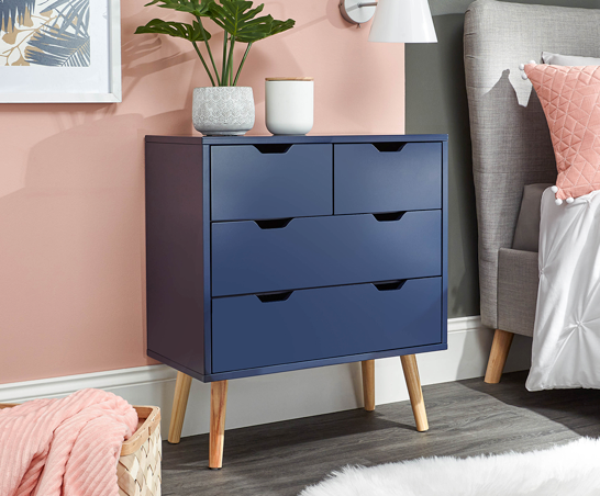 Nessi 2+2 Drawer Chest- Nightshadow Blue