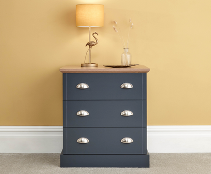 Kinsley 3 Drawer Chest- Slate Blue