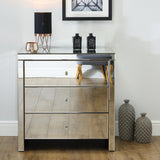 Saxen 3 Drawer Chest - Mirrored