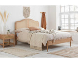 Leonie Super King Rattan Bed - Oak
