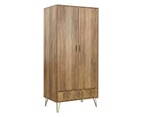 Oslo 2 Door 1 Drawer Wardrobe- Mango
