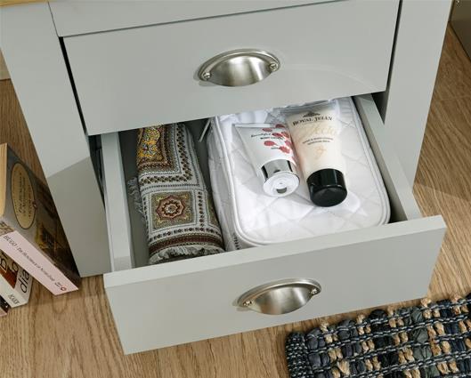 Lachlan 2 Drawer Bedside-Grey