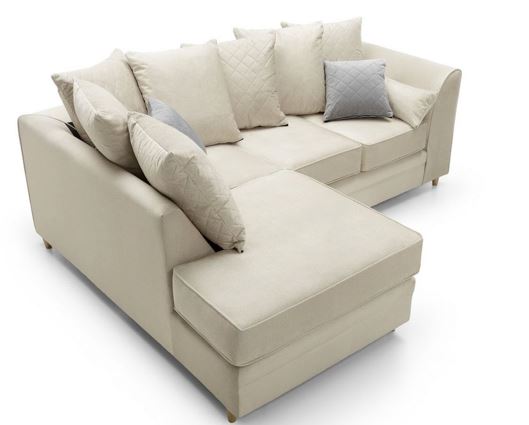 Chevelle Left Hand Facing Corner Sofa - Cream
