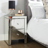 Saxen 2 Drawer Bedside Table - Mirrored