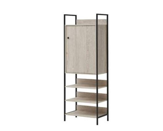 Zulu Storage Cabinet with 1 Door & 3 Shelves-Ash Oak