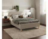Florence Boucle Double Ottoman Bed - Natural Stone