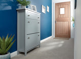 Deluxe 2 Tier Shoe Cabinet-Grey