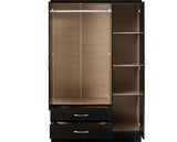 NEVADA 3 DOOR 2 DRAWER WARDROBE - BLACK GLOSS