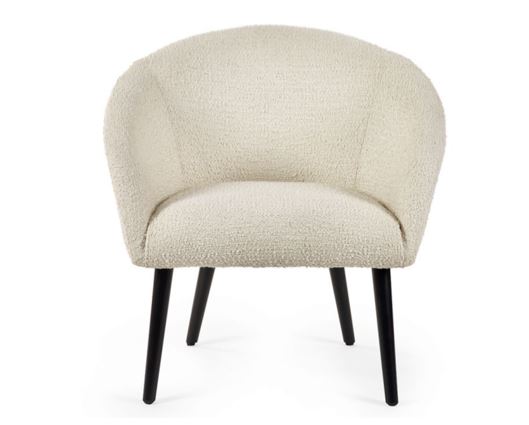 Amara Boucle Accent Chair- Ivory