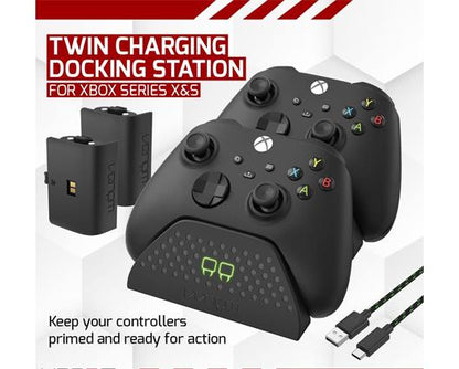 Xbox Series S 512GB with Red Wireless Controller & Twin Charging Dock with 2x Rechargeable Battery Packs