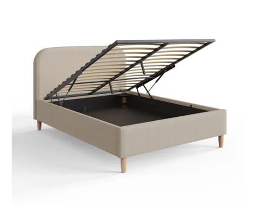 Florence Boucle Ottoman King Bed- Natural Stone