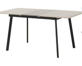 AVERY EXTENDING DINING SET (X4 CHAIRS) - CONCRETE/EMERALD GREEN VELVET