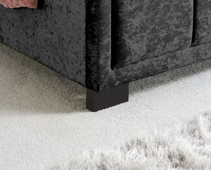 Hannover Double Bed - Black Crushed Velvet