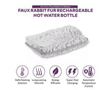 Rechargeable Hot Water Bottle - Grey Faux Fur