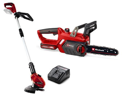 Einhell Cordless Chainsaw Kit 18V (Batt. Inc.) & Cordless Grass Trimmer (Batt. Not Inc.)