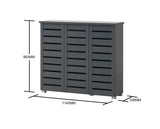 Tall 3 Door Shoe Cabinet-Dark Grey