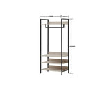 Zulu Open Wardrobe with 4 Shelves-Ash Oak