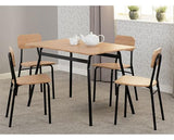 WARREN 1+4 DINING SET - RUSSET OAK EFFECT/BLACK