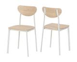 Rickson Chair - White/Light Oak Effect Veneer