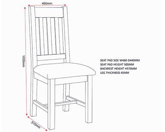 WINDSOR SLATTED DINING CHAIR (X2 PER BOX) - NATURAL OAK/OAT FABRIC