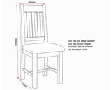 WINDSOR SLATTED DINING CHAIR (X2 PER BOX) - NATURAL OAK/OAT FABRIC