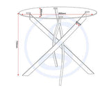 SHELDON ROUND GLASS TOP DINING TABLE - CLEAR GLASS/BLACK
