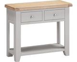 WINDSOR 2 DRAWER CONSOLE TABLE - PEBBLE GREY/OAK