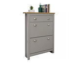 Lachlan 2 Door 1 Drawer Shoe Cabinet-Grey
