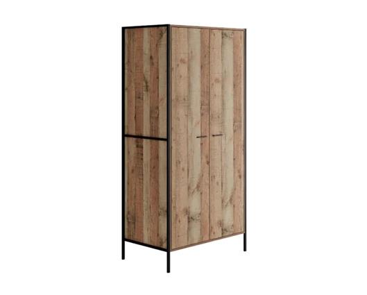 Harben 2 Door Wardrobe Distressed Oak Effect