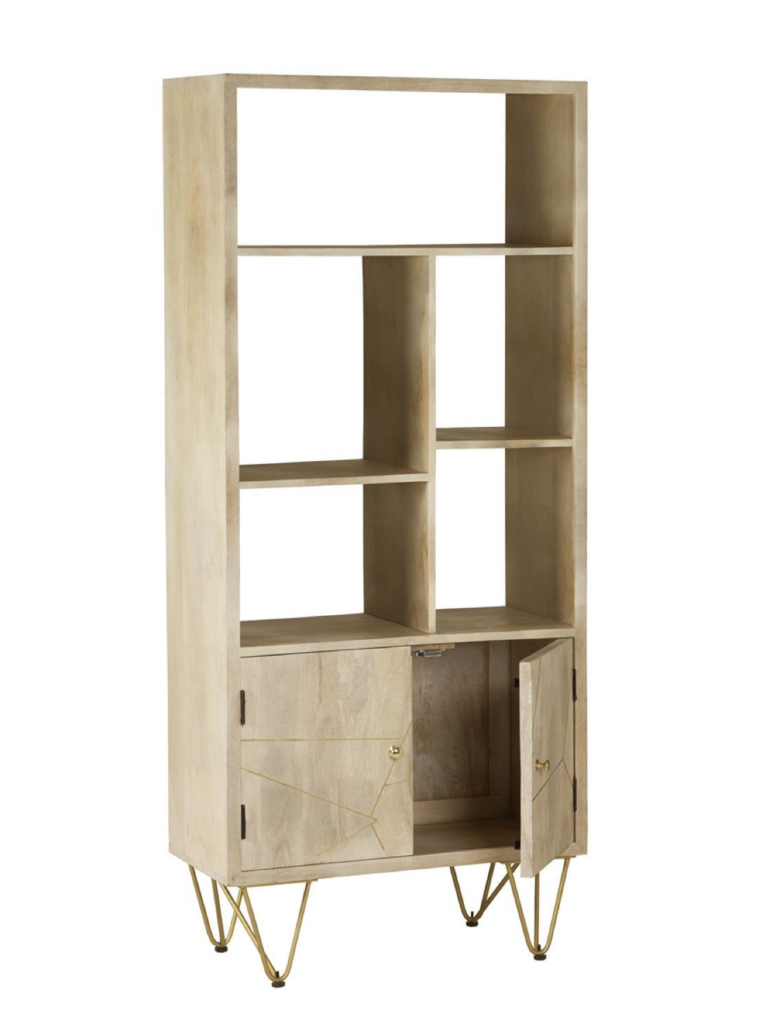 Light Gold Large 2 Door Bookcase