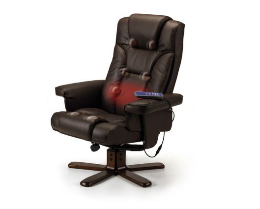 Monk Massage Recliner & Stool Brown